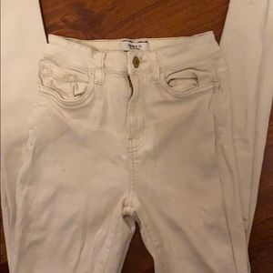 Cream skinny jeans